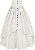 Women Victorian Renaissance Peasant Skirt - Ankle Length Flowy Fit