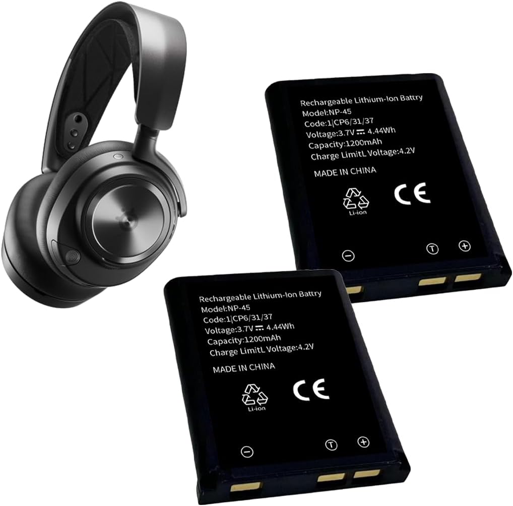Long-lasting 2PCS NP-45 Battery for Gaming Headsets
