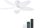 Palm Leaf Ceiling Fan with Light 42 in - Low Profile Tropical Design