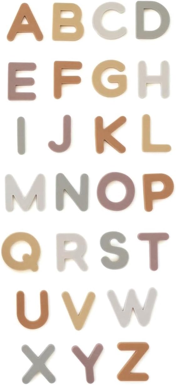 Neutral Silicone Alphabet Magnetic Letters for Learning Fun