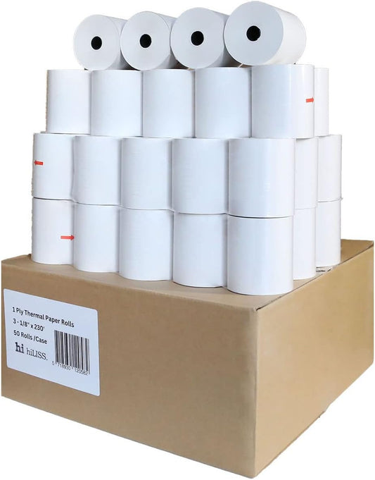 BPA-Free Premium POS Receipt Paper - 50 Rolls