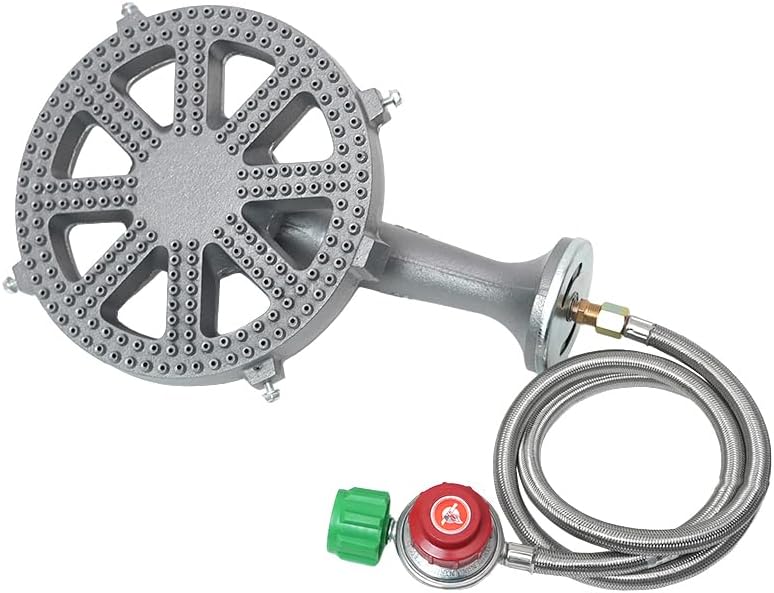 Cast Iron Propane Burner Head with Brass Fitting for DIY Projects