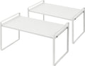 Cabinet Shelves Stackable Organizer Rack Riser - Space Saving Metal