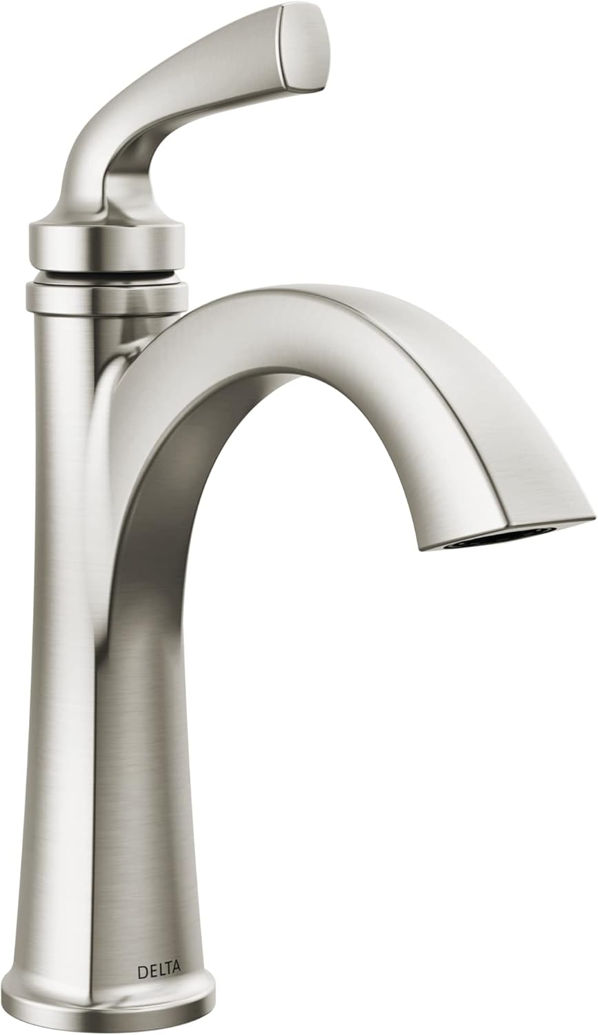 Delta Geist Brushed Nickel Bathroom Faucet for Modern Vanities