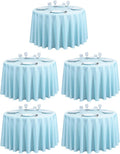 108 in Round Tablecloth Baby Blue - Floor Length Linen