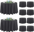 10 Pack Round Tablecloth Black 120 in - Stain Resistant, Wrinkle Free