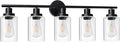 Unicozin Modern Bathroom Light Fixtures 5-Light Vanity - Clean Black