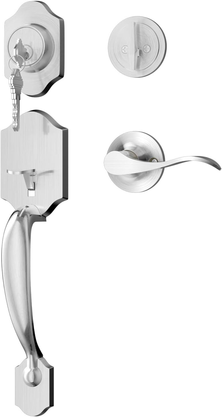 Goldenwarm Front Door Handle and Deadbolt Set for Modern Homes