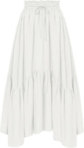 Scarlet Darkness Maxi Skirts for Women High Waist with Pockets