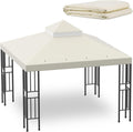 Beige 10x10 ft Gazebo Replacement Canopy Top Cover - Double Tiered