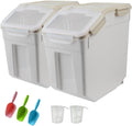 YXQ 25LB Large Flour Storage Container Bin 2-Pack - Airtight Rolling