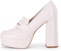 Womens Platform Heels Loafers Chunky High Heel Closed Toe - Dressy