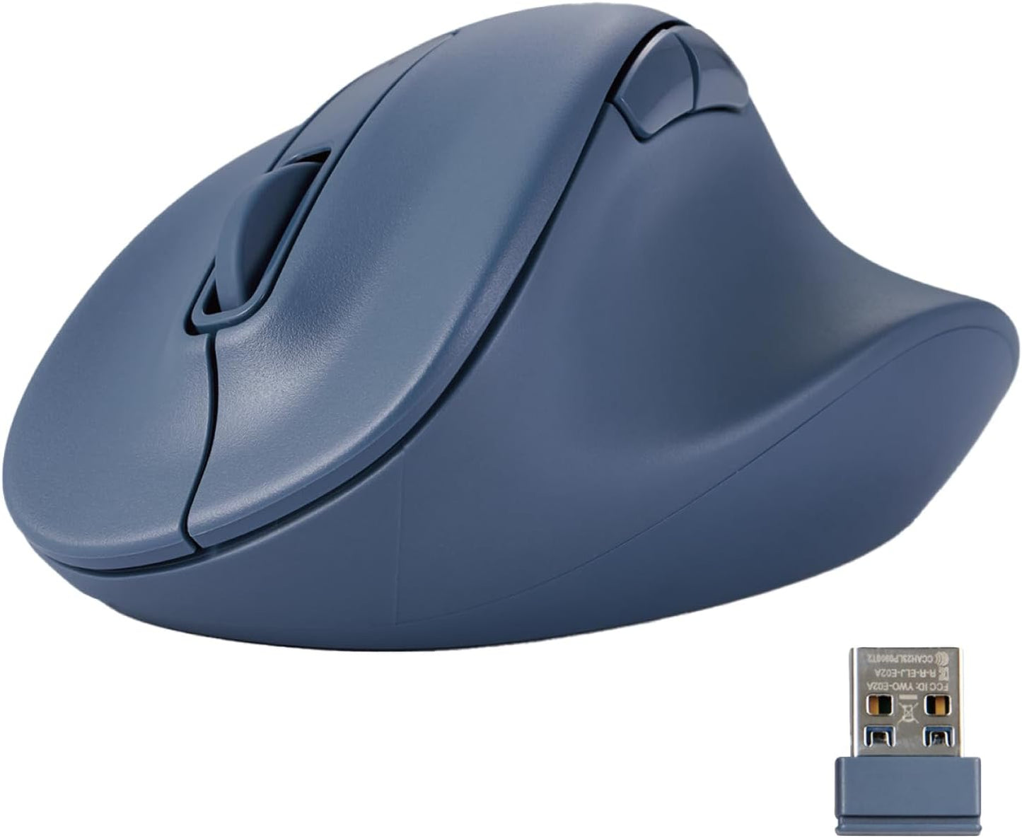 ELECOM Ergonomic Wireless Blue Mouse - Silent Click