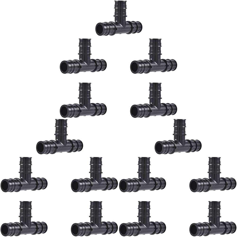 SharkBite 3/4 Inch Poly Expansion Tee for PEX-A Pipe, Pack of 15