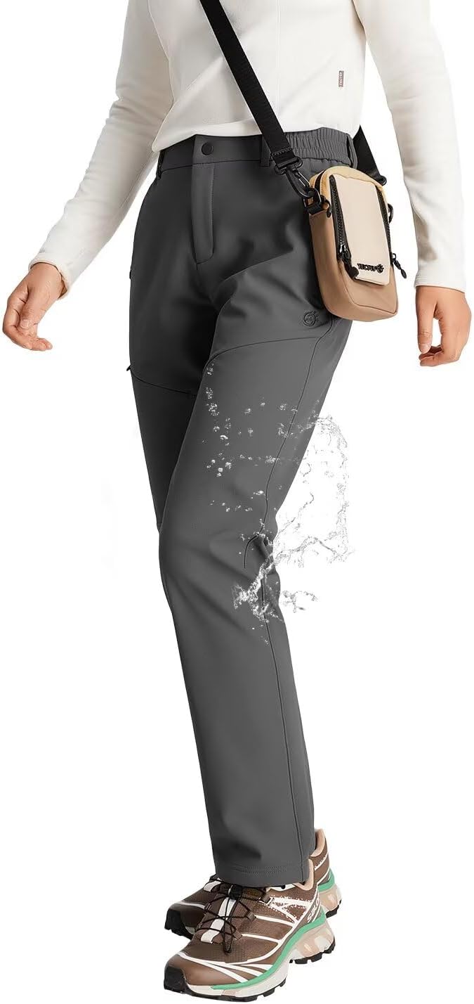 Women's Hiking Cargo Pants Waterproof Fleece Quick-Dry Softshell