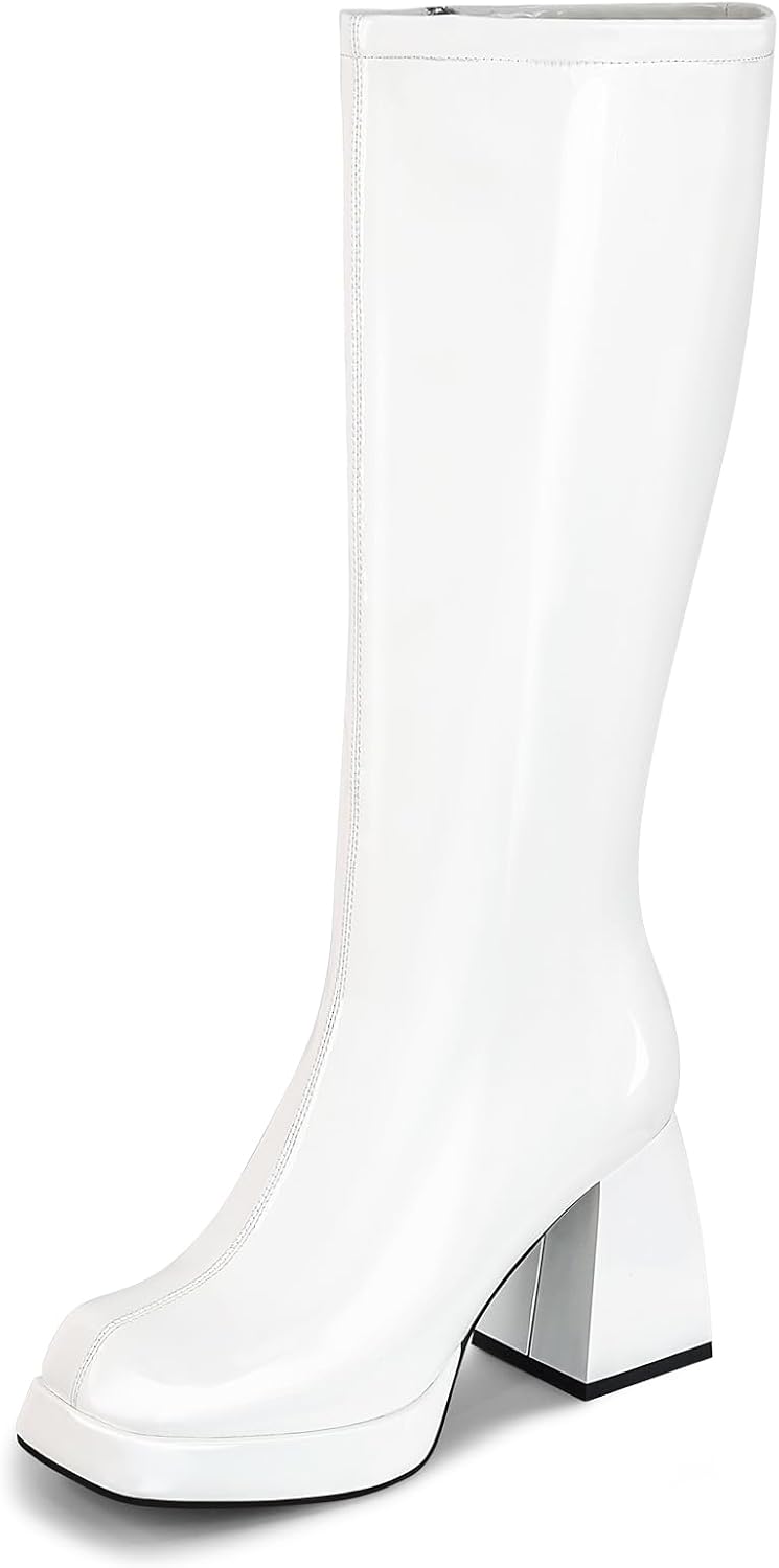SOVANYOU Black Leather Platform Boots for Women with Style