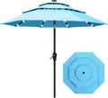 3-Tiers 9FT Solar Patio Umbrella - Cool, Wind Resistant Shade