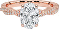 2 CT Oval Moissanite Engagement Ring for Women - Twisted Vine