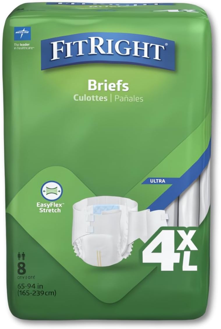 Medline Bariatric Briefs - Extra Large Size, 32 Count