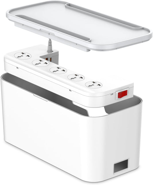 Cruxer Power Strip: 5 Outlets, 3 USB Ports, Tablet Stand