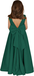 Satin Flower Girl Dresses for Wedding Bow-Knot Elegant Princess