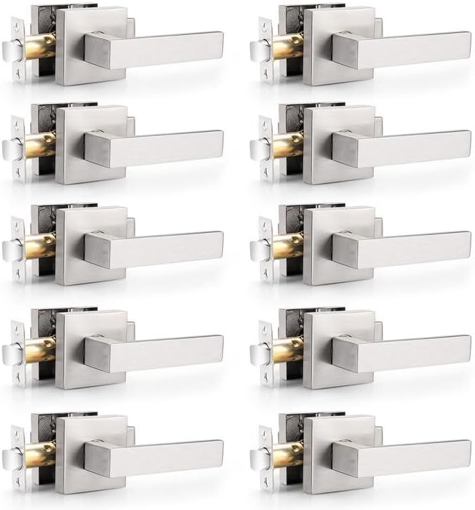 Probrico Satin Nickel Door Levers for Hall and Closet Use