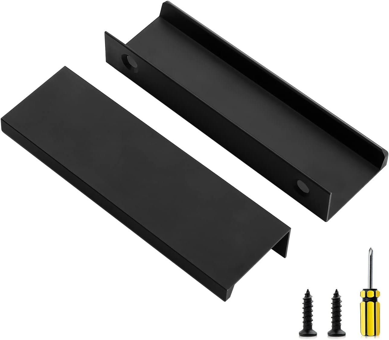 Ravinte 30 Pack Finger Pulls for Cabinets - Modern Matte Black