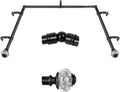 3/4 Inch Bay Window Curtain Rods - Telescoping Black Rods for Bay