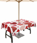 Spillproof Valentine's Tablecloth with Umbrella Hole for Outdoor Romance