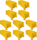 LTC LINENS 90 x 156 in Gold Rectangular Tablecloths 10-Pack