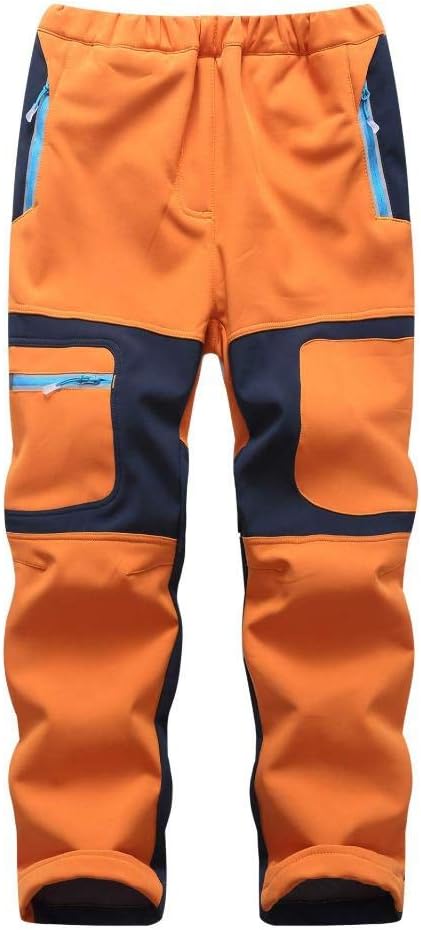 Kids Snow Waterproof Pants for Boys - Fleece Insulated Trousers