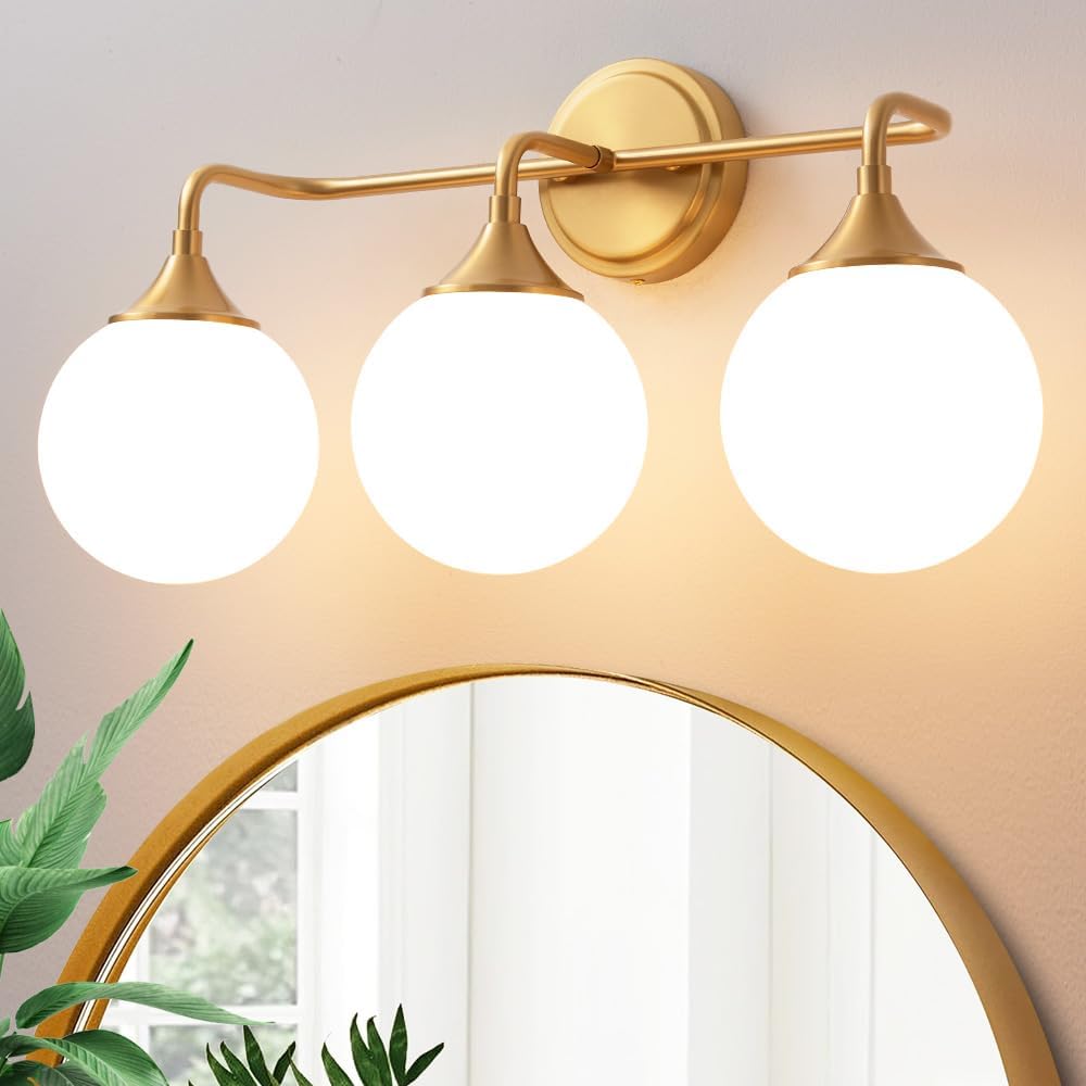 Gold Bathroom Light Fixtures for Modern Vanity Lighting Style