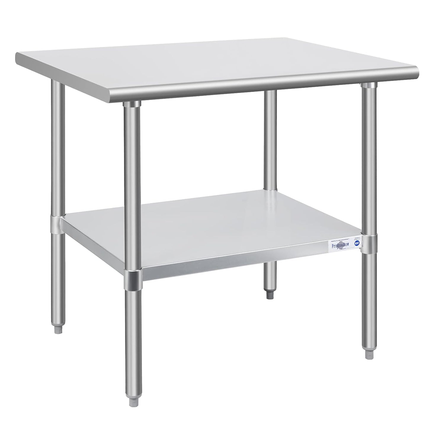 Profeeshaw Stainless Steel Prep Table 36x30 Inch for Kitchen Use