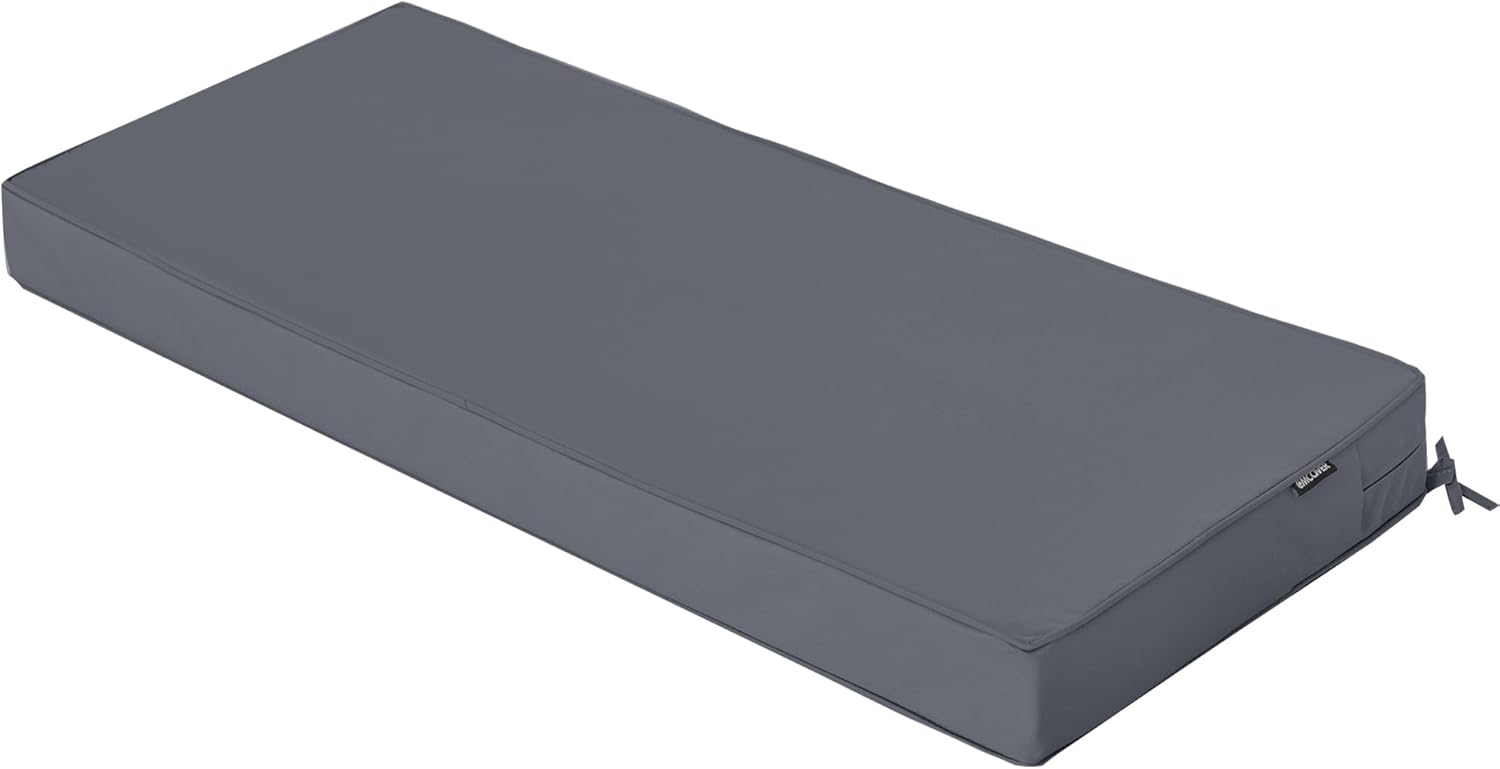 Outdoor Bench Cushions 42 x 18 Inch Waterproof Dark Grey Pads