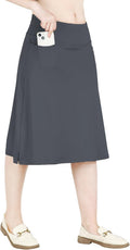 Womens Skorts Midi Knee Length Athletic Skirt - Hidden Pockets