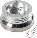 5 & 6 Hole Billet Steering Wheel Hub Adapter Silver - Quick Detach