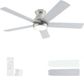 52 Inch Brushed Nickel Ceiling Fan with Lights and Remote - Quiet LED