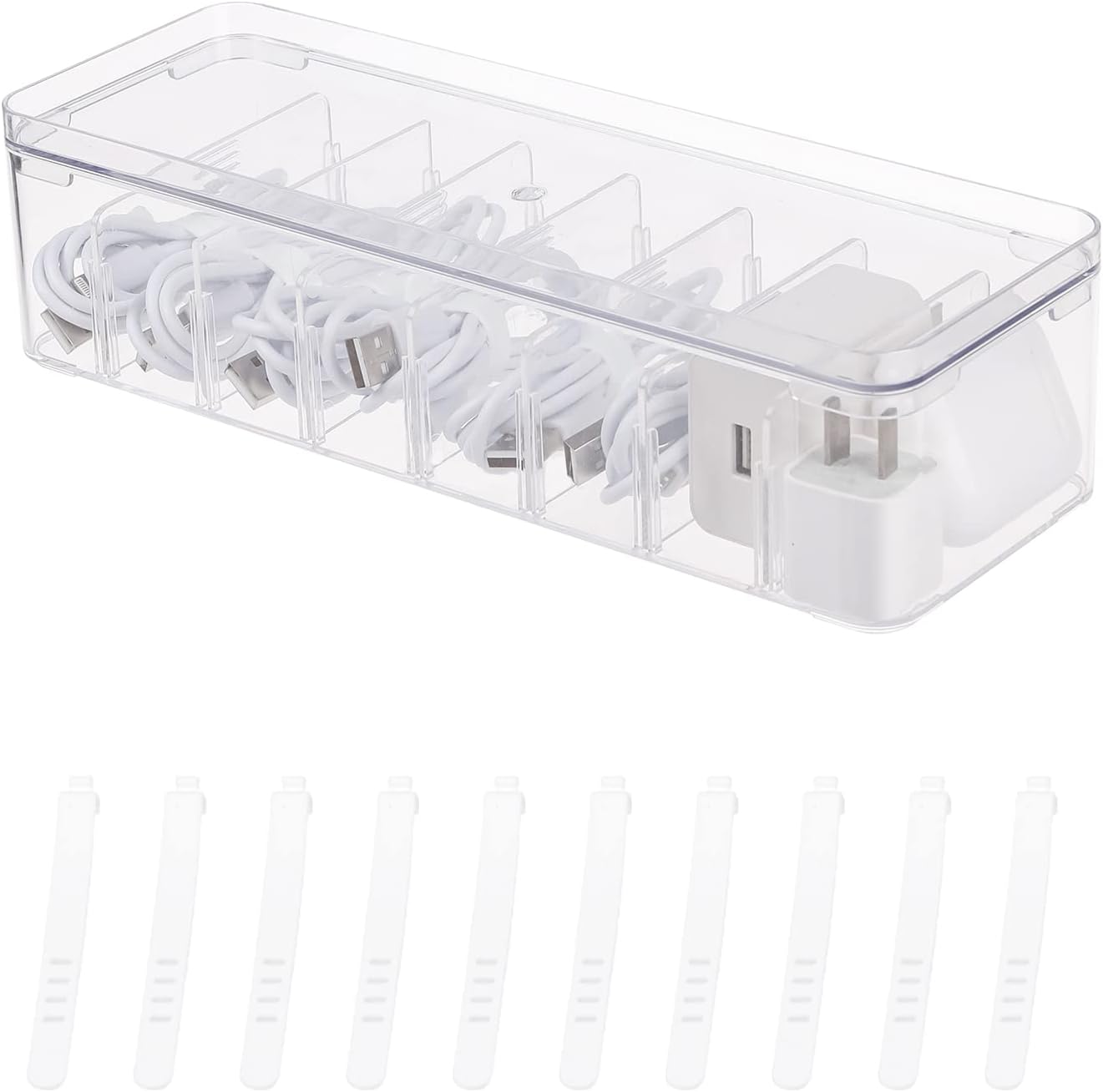 Organize with Ease: Yesesion Cable Box + 10 Wire Ties