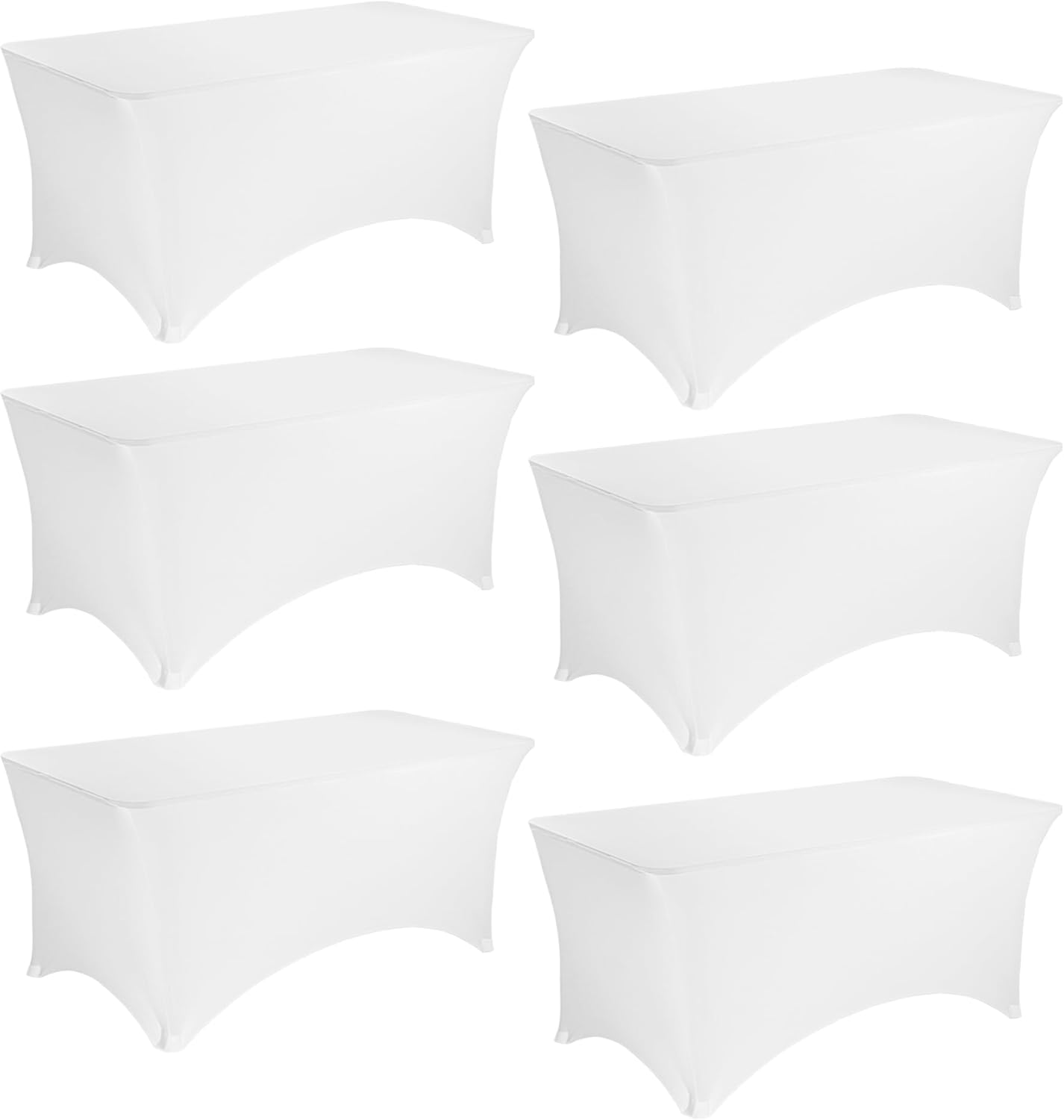 6 Pack 8FT Spandex Table Covers for Events and Parties