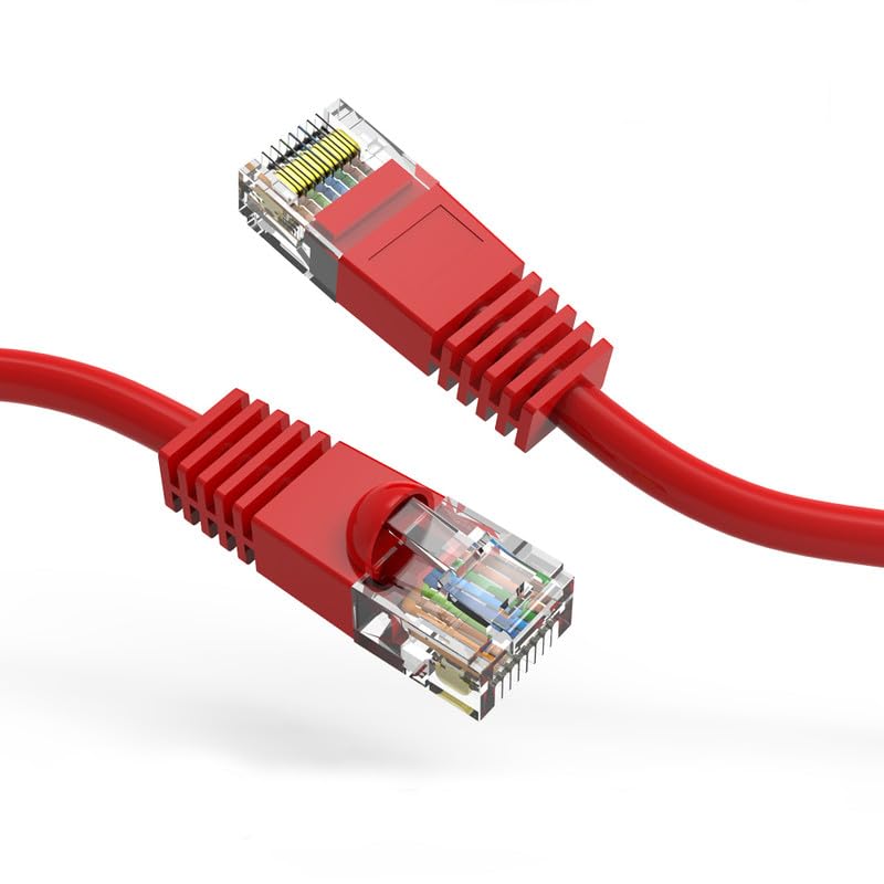 Cat 5e Ethernet Patch Cable 150ft Red with Gold Plated Connectors