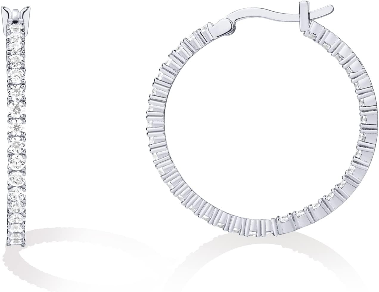 Elegant 14K Gold Plated Sterling Silver Hoop Earrings for Women
