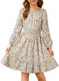 GRACE KARIN Girls Fall Dress Floral Long Sleeve Midi for Parties