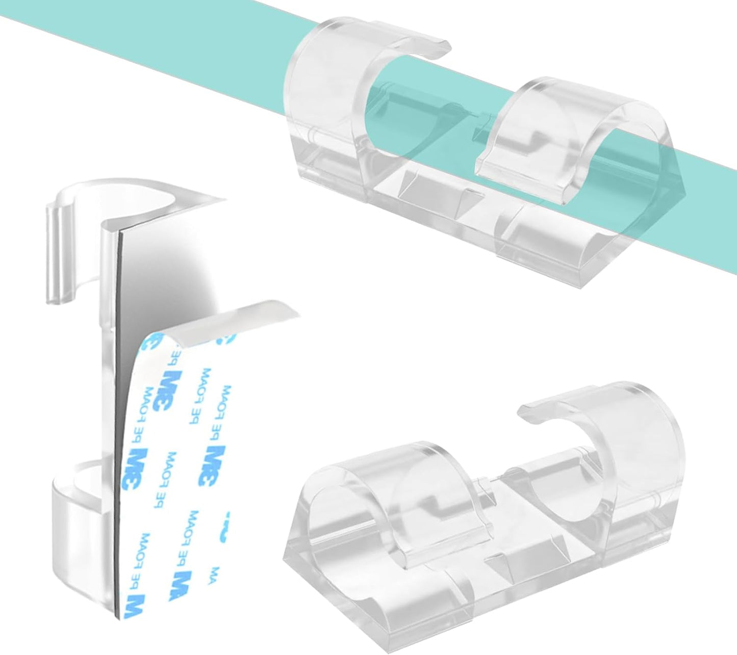 COMRUN 60 Pcs Clear Cable Clips - Organize Cords with Ease!
