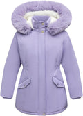 Girl's Long Waterproof Winter Coat with Hood - Warm Parka Puffer