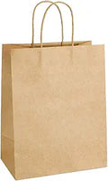 Kraft Paper Gift Bags 7.9 x 4.25 x 10.6 in - 100 Pack