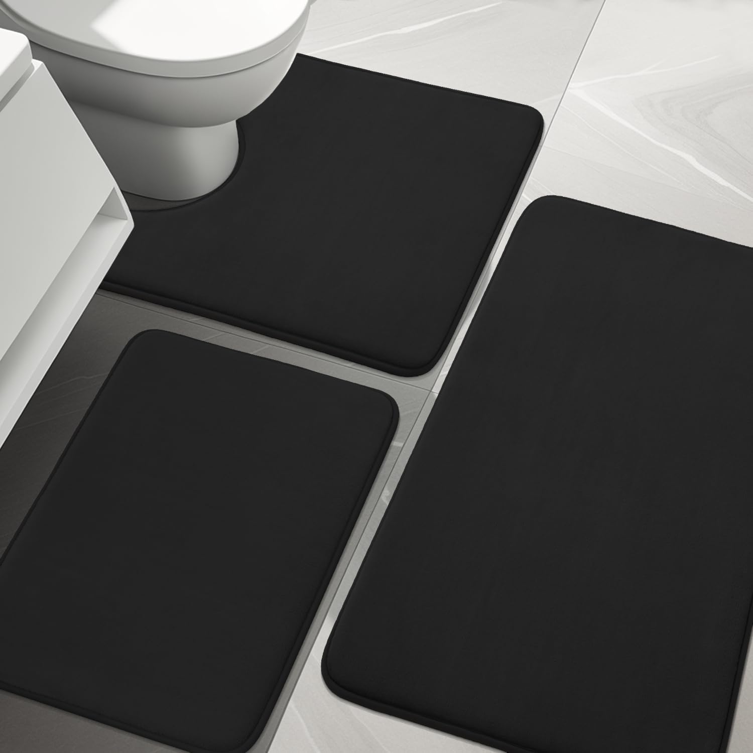 YIHOUSE Bathroom Rug Sets 3 Piece Soft Non Slip Mats for Home