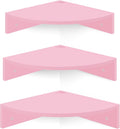Corner Shelf Wall Mount Set of 3 - Pink Floating Corner Shelves