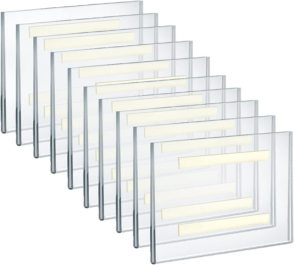 Acrylic Wall Mount Frame Pack of 10 - Clear Floating Sign Holder