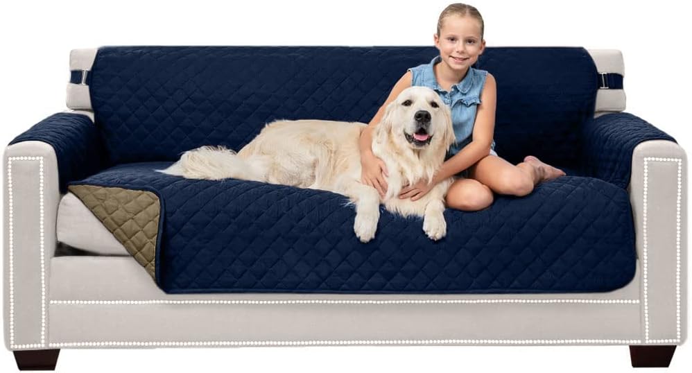 Sofa Shield Couch Slip Cover for Pets, Stain Resistant, Navy Sand