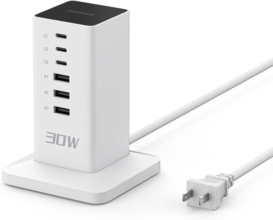 TESSAN 30W USB Charging Station: Charge 6 Devices Simultaneously